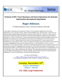 Products of OH + Furan Reactions and Some Implications for Aromatic Hydrocarbon Atmospheric Degradation