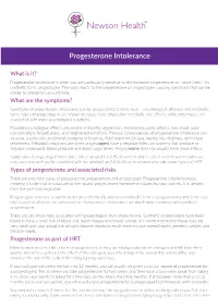Progesterone Intolerance