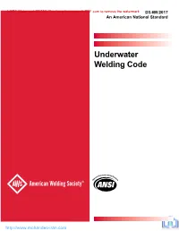 Underwater Welding Code