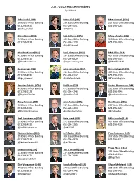 2021-2022 House Members by District