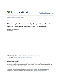 A Theoretical Exploration of Altruistic Action As an Adaptive Intervention