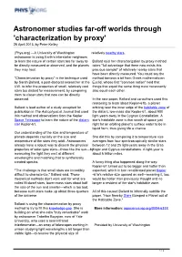Astronomer Studies Far-Off Worlds Through 'Characterization by Proxy' 26 April 2013, by Peter Kelley
