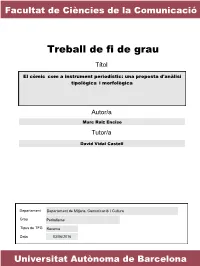 El Còmic Com a Instrument Periodístic