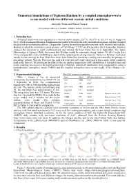 Numerical Simulations of Typhoon Haishen by a Coupled