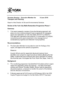 Review of the York City Walls Restoration Programme Phase 1