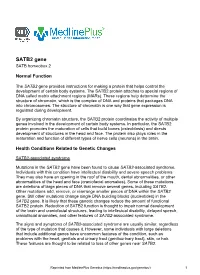 SATB2 Gene SATB Homeobox 2