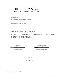 “The Power of Google: How to Predict European Elections Using Google Data”