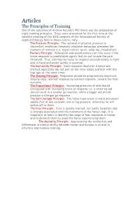 The Principles of Equitation Science