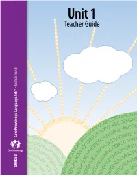 Unit 1 Teacher Guide Skills Strand Skills