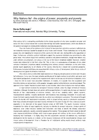 Why Nations Fail - the Origins of Power, Prosperity and Poverty by Daron Acemoglu and James A