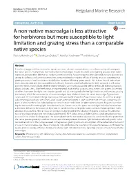 A Non-Native Macroalga Is Less Attractive for Herbivores but More
