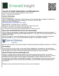 Creating a Fractal-Based Quality Management Infrastructure Peter J