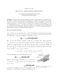 February 18, 2019 LECTURE 7: DIRECTIONAL DERIVATIVES