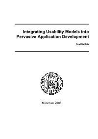 Integrating Usability Models Into Pervasive Application Development
