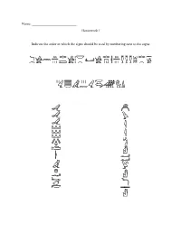 Name: Homework 1 Indicate the Order in Which