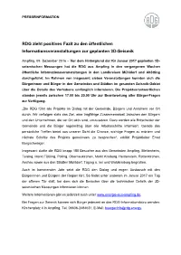RDG Zieht Positives Fazit Zu Den Öffentlichen