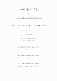 Set Dinner Menu