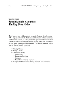 Specializing in Congress: Finding Your Niche