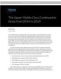 The Upper Middle Class Continued to Grow from 2014 to 2019