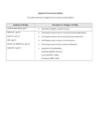This Table Summarizes Changes to the HF Qxq As of 10/11/2019 Question