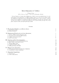 Extra Dimensions at Colliders