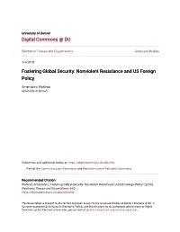 Fostering Global Security: Nonviolent Resistance and US Foreign Policy