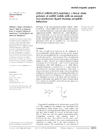 [{(H3C)3NB(H)2NC}2Au][Aui2]: a Linear Chain Polymer of Gold(I) Iodide with an Unusual Isocyanoborane Ligand Showing Aurophilic Behaviour