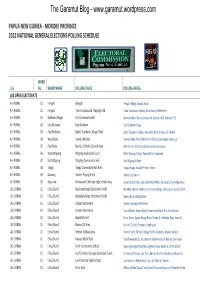 Lae Polling Schedule 2012 Here