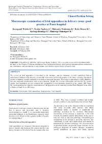 Macroscopic Examination of Fetal Appendices in Delivery Room: Good Practice at Panzi Hospital