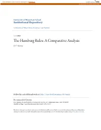 The Hamburg Rules: a Comparative Analysis, 12 U