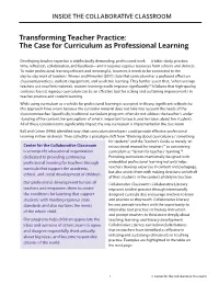 Transforming Teacher Practice: the Case for Curriculum As Professional Learning