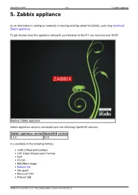 5. Zabbix Appliance 5