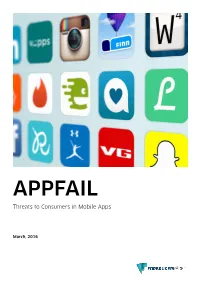 Appfail? Threats to Consumers in Mobile Apps
