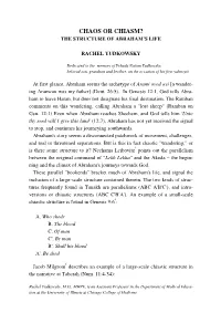 Chaos Or Chiasm? the Structure of Abraham's Life