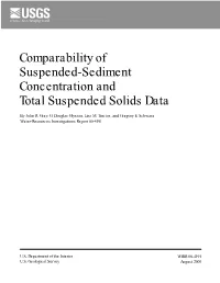 Comparability of Suspended-Sediment Concentration and Total Suspended Solids Data