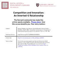 Competition and Innovation: an Inverted-U Relationship