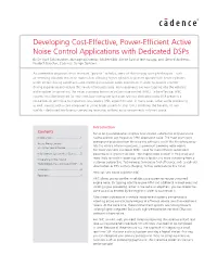 Developing Cost-Effective, Power-Efficient Active Noise