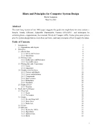Hints and Principles for Computer System Design Butler Lampson May 14, 2021