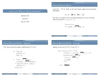 Lecture 22: Bivariate Normal Distribution Distribution