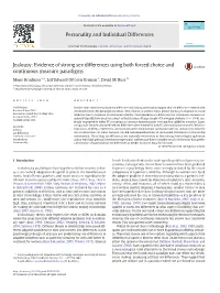 Jealousy: Evidence of Strong Sex Differences Using Both Forced Choice and Continuous Measure Paradigms