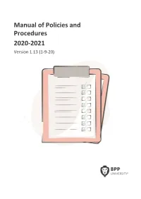Manual of Policies and Procedures 2020-2021