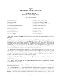 Rules of Department of Human Resources Chapter 290-5-18 Tourist
