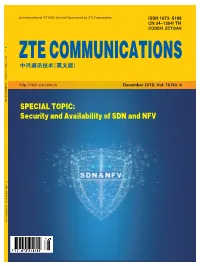 SPECIAL TOPIC: Security and Availability of SDN And