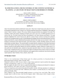 Water Pollution and Its Control in the Context of Physical Planning