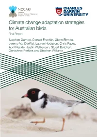 Climate Change Adaptation Strategies for Australian Birds