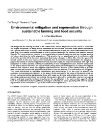 Environmental Mitigation and Regeneration Through Sustainable Farming and Food Security