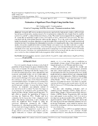 Estimation of Significant Wave Height Using Satellite Data