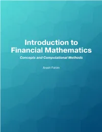 Introduction to Financial Mathematics Concepts and Computational Methods