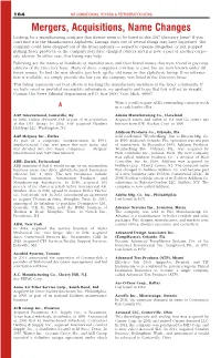 Mergers, Acquisitions, Name Changes