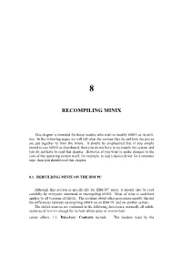 Recompiling Minix